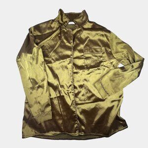 Taylor Swift Fearless Gold Taylor's Version Satin Women's Pajamas Top Size L